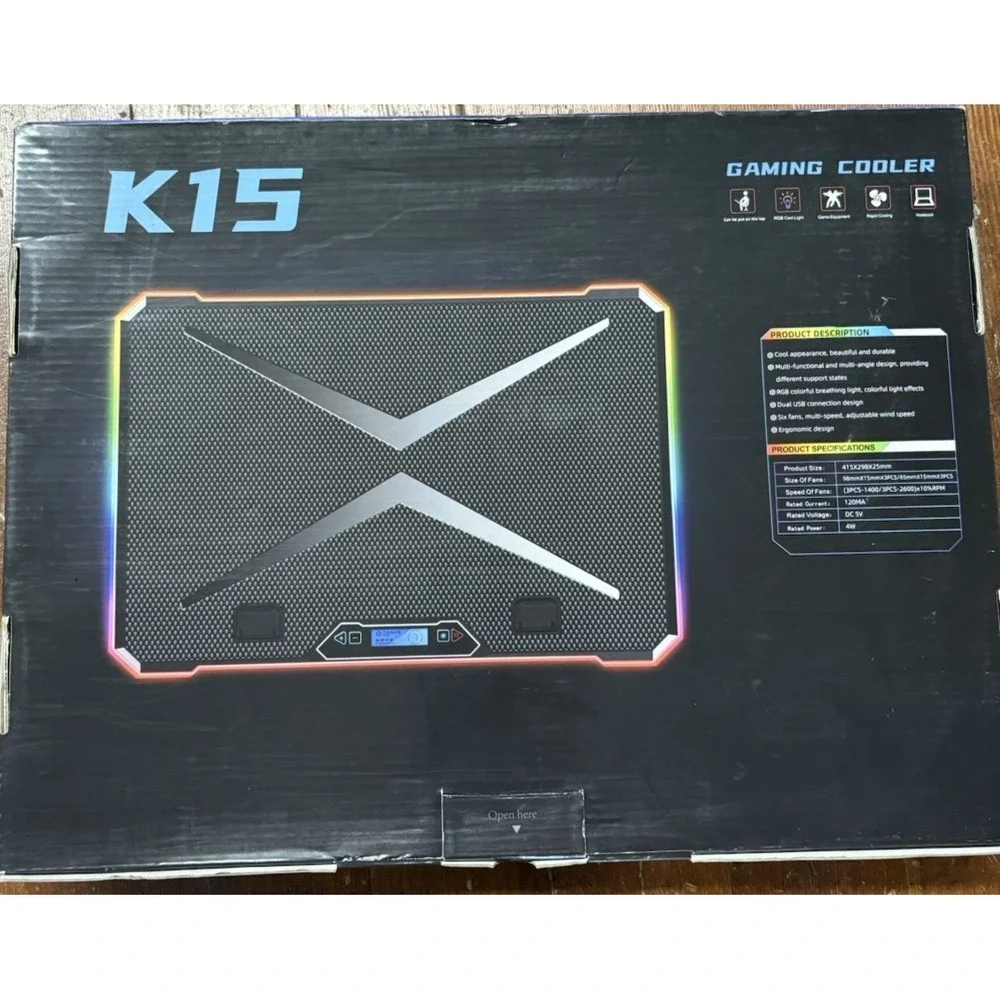 KYOLLY K15 Laptop Cooling Pad with RGB‎ Lighting for Gaming Laptops (X0037RQ09T)